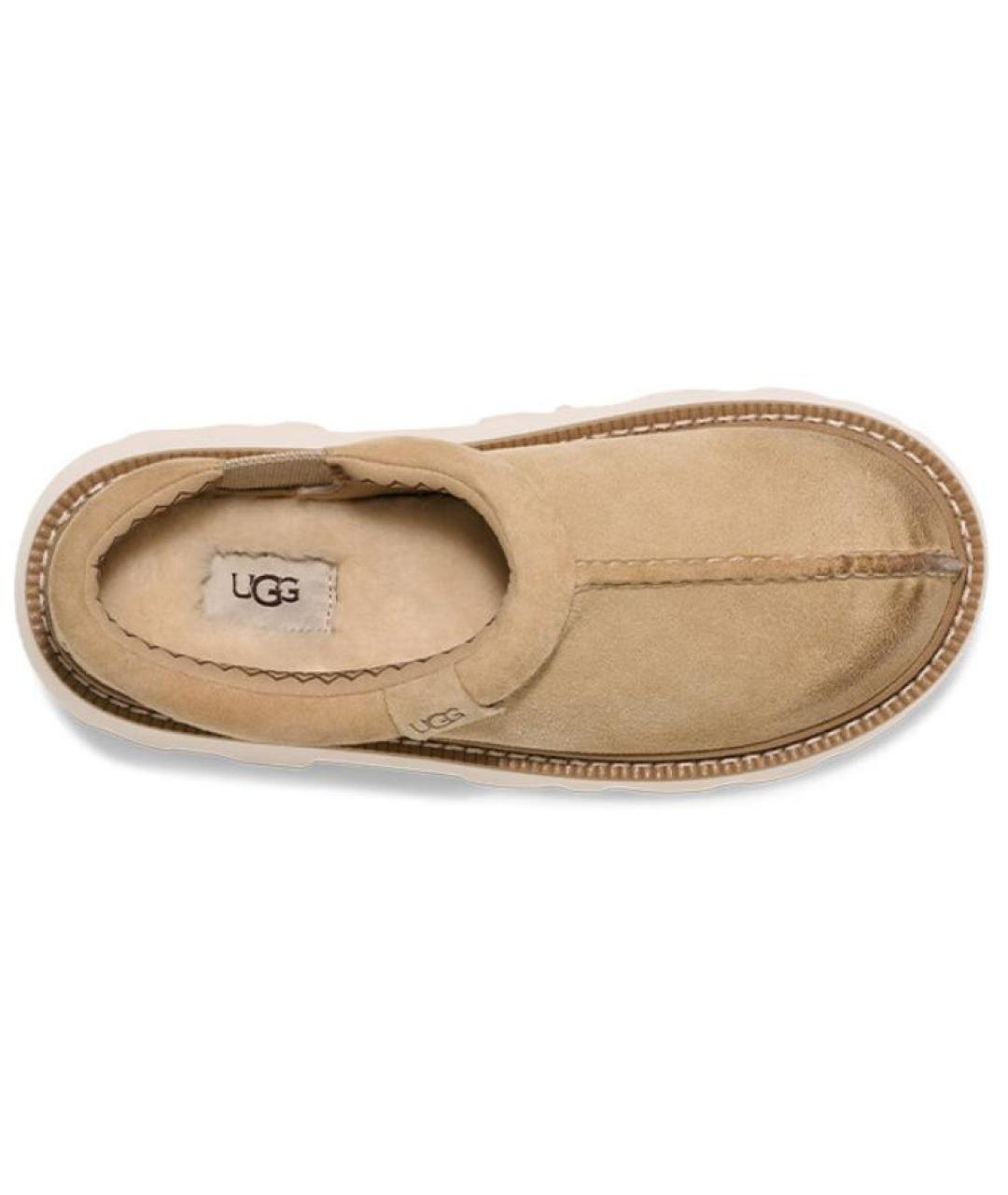 UGG AUSTRALIA Бежевые нубуковые низкие ботинки, фото 5