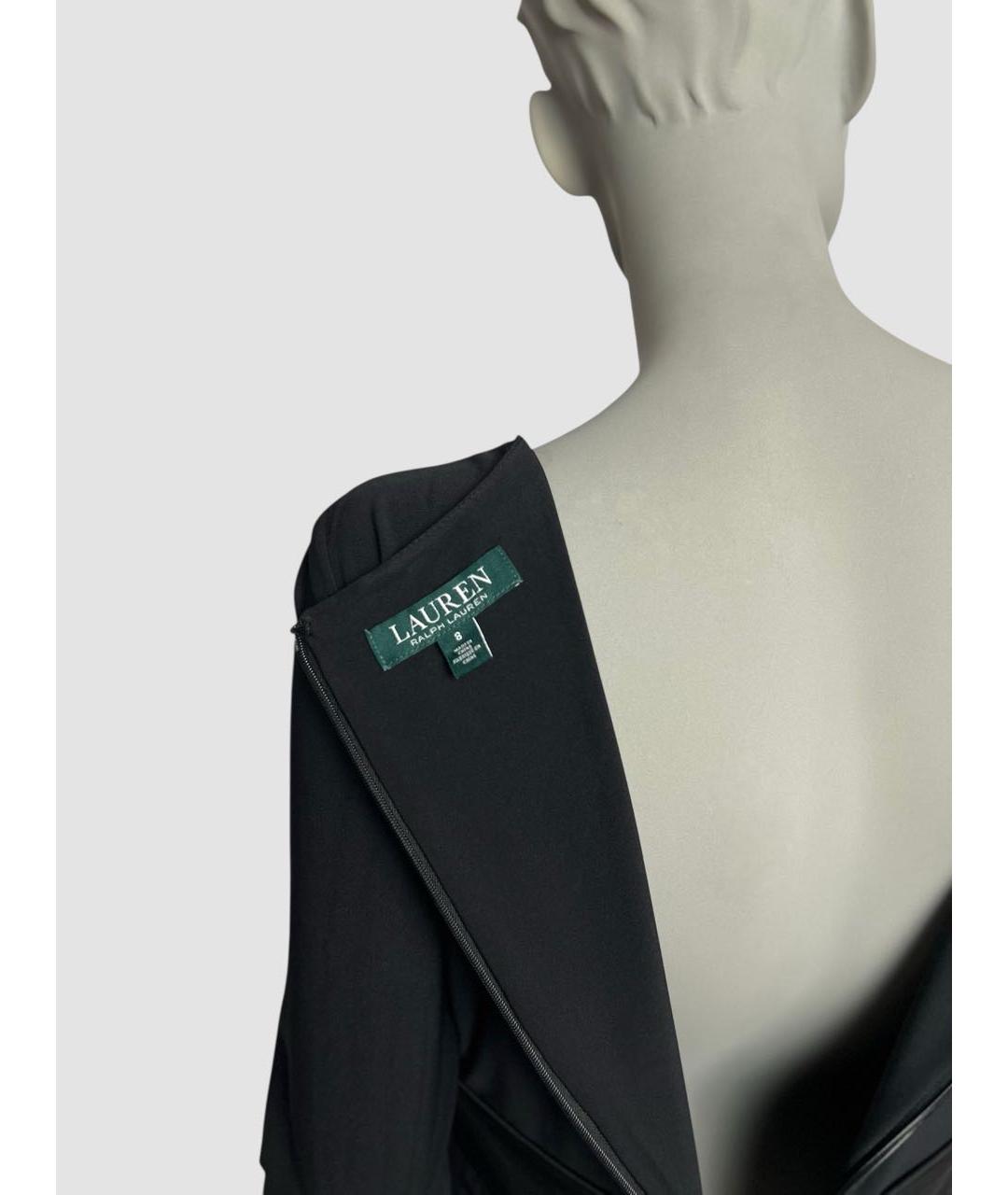 RALPH LAUREN Черное полиэстеровое коктейльное платье, фото 3