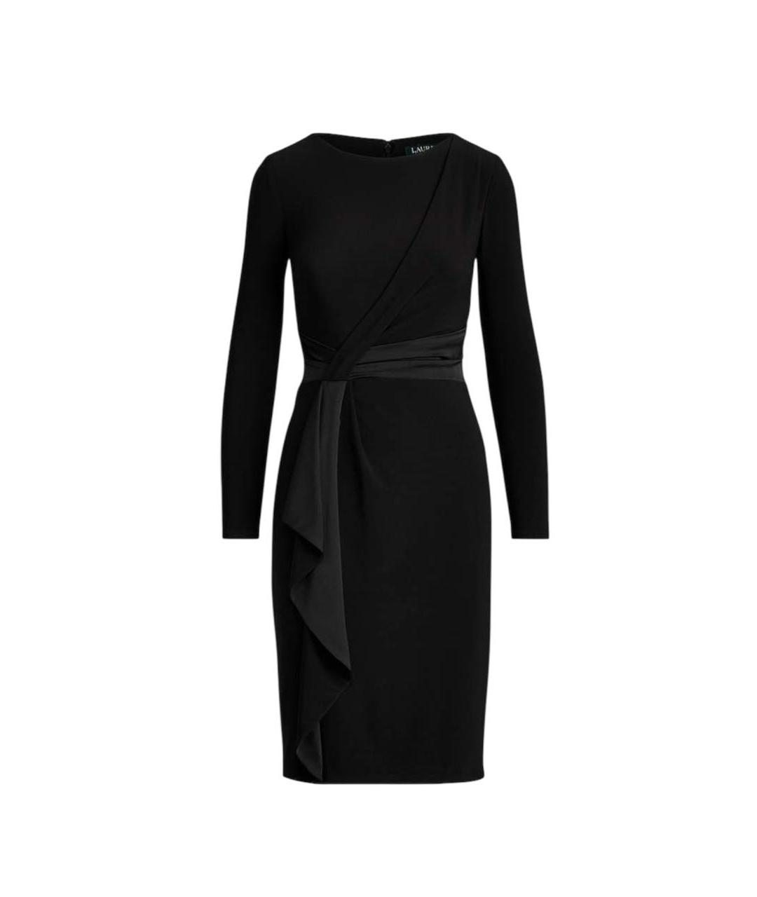 RALPH LAUREN Черное полиэстеровое коктейльное платье, фото 6