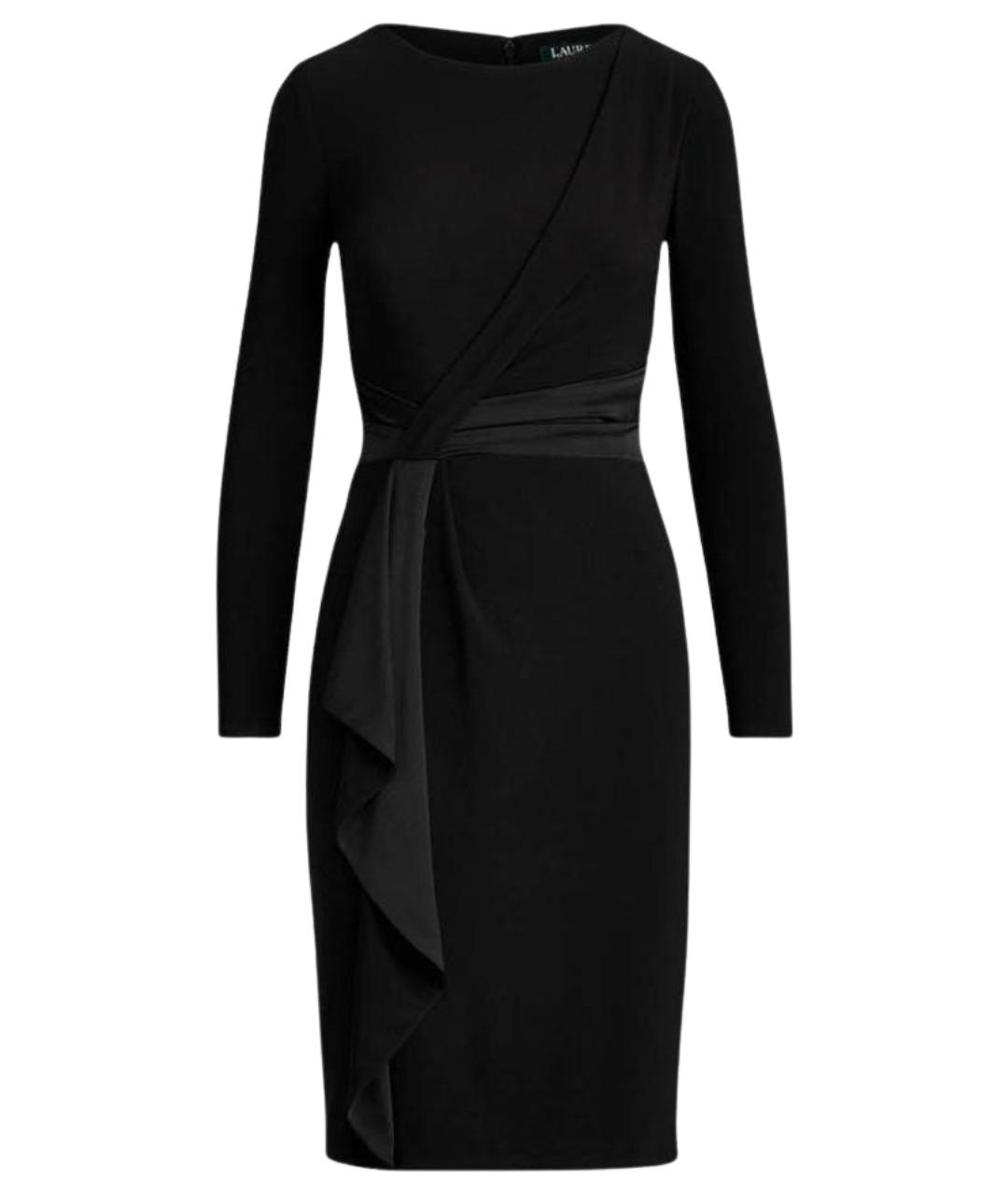 RALPH LAUREN Черное полиэстеровое коктейльное платье, фото 1