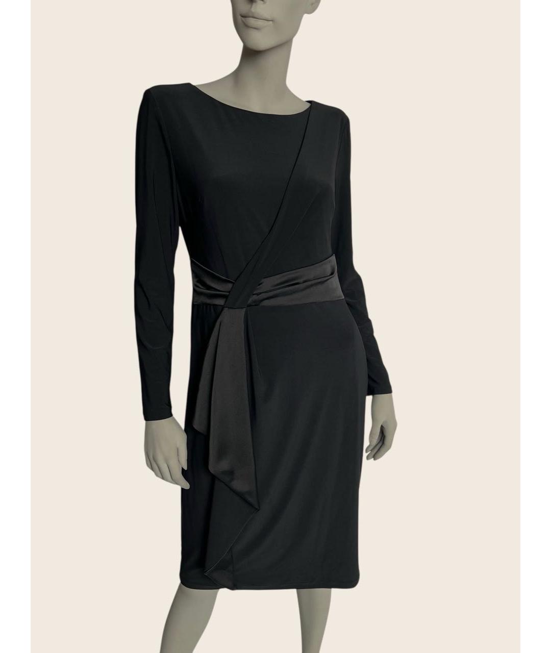 RALPH LAUREN Черное полиэстеровое коктейльное платье, фото 2