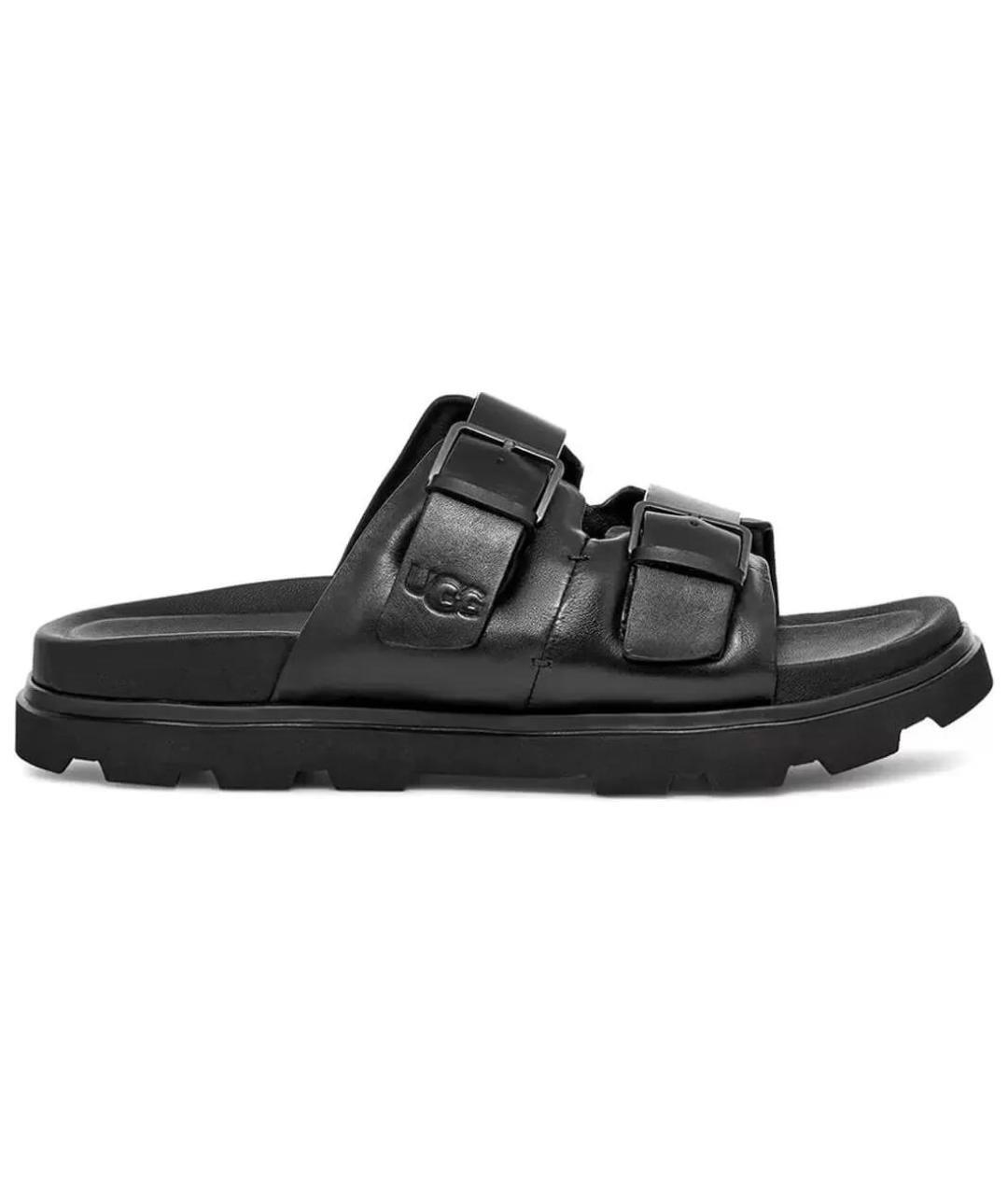 UGG AUSTRALIA Черные кожаные сандалии, фото 1