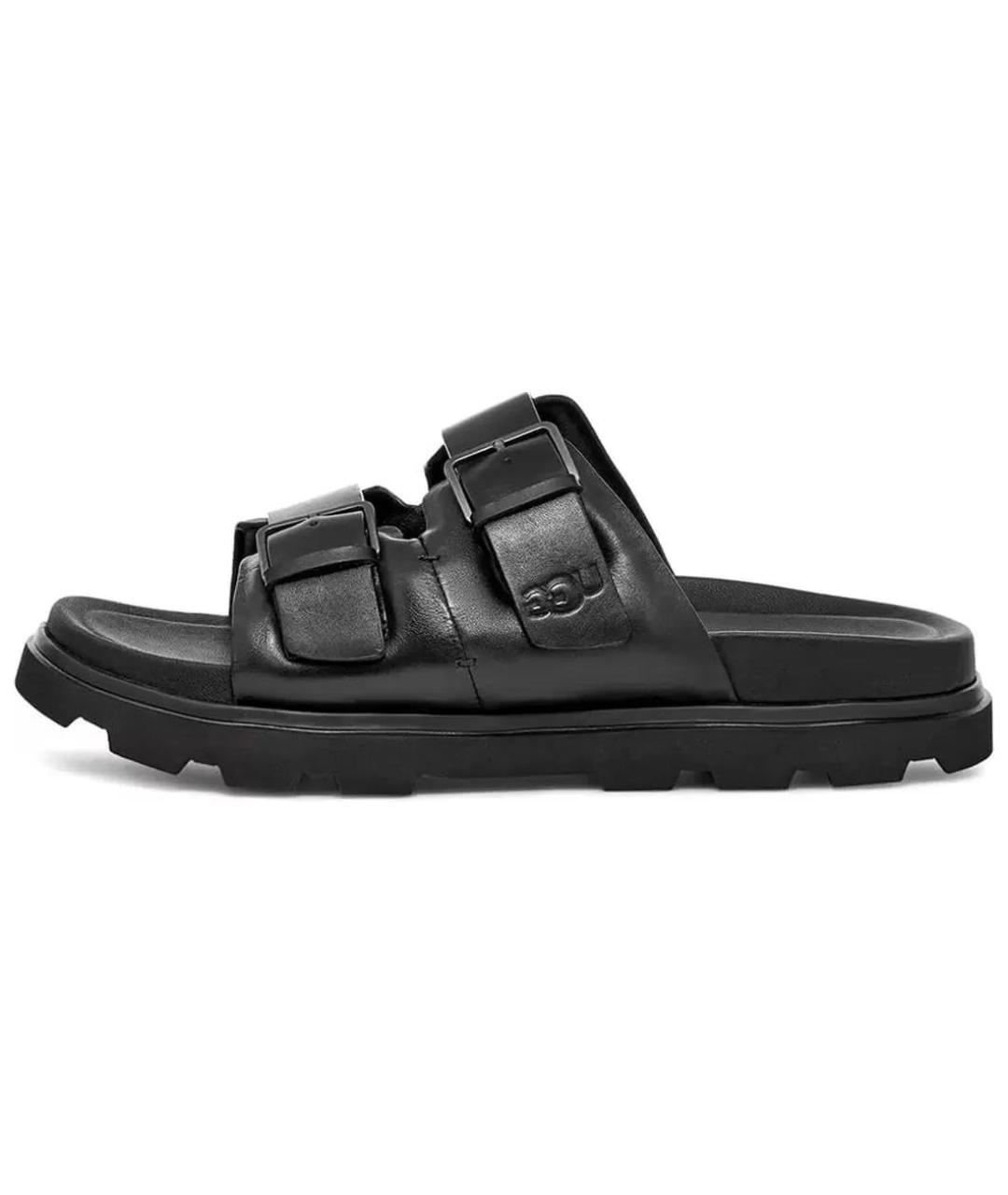 UGG AUSTRALIA Черные кожаные сандалии, фото 5
