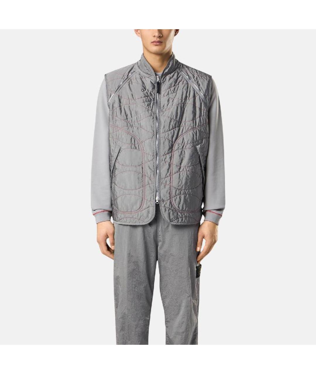 STONE ISLAND Серая полиамидовая куртка, фото 3