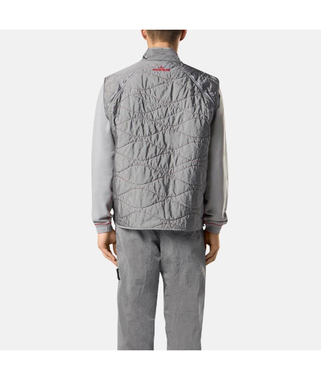 STONE ISLAND Серая полиамидовая куртка, фото 4