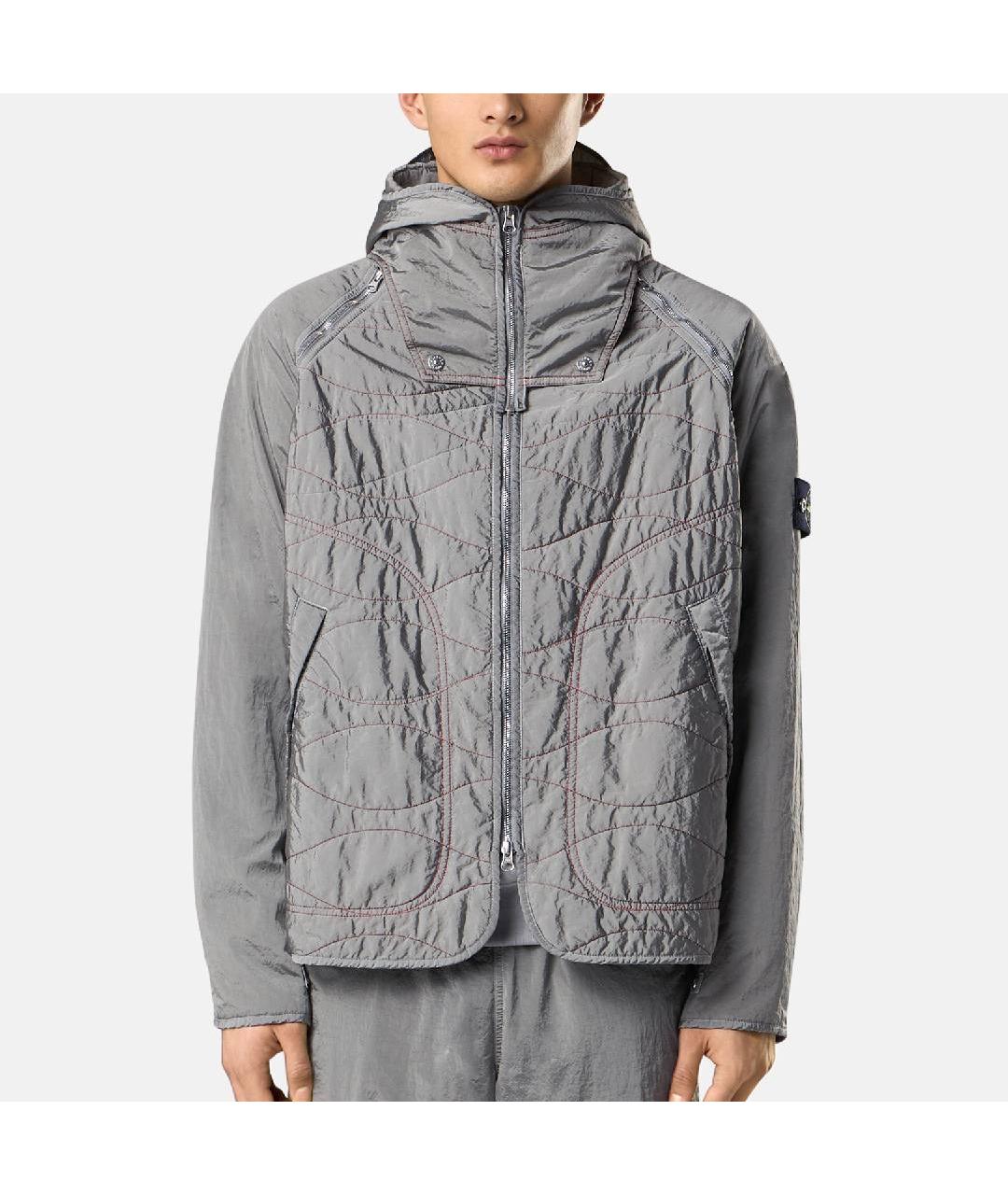 STONE ISLAND Серая полиамидовая куртка, фото 5