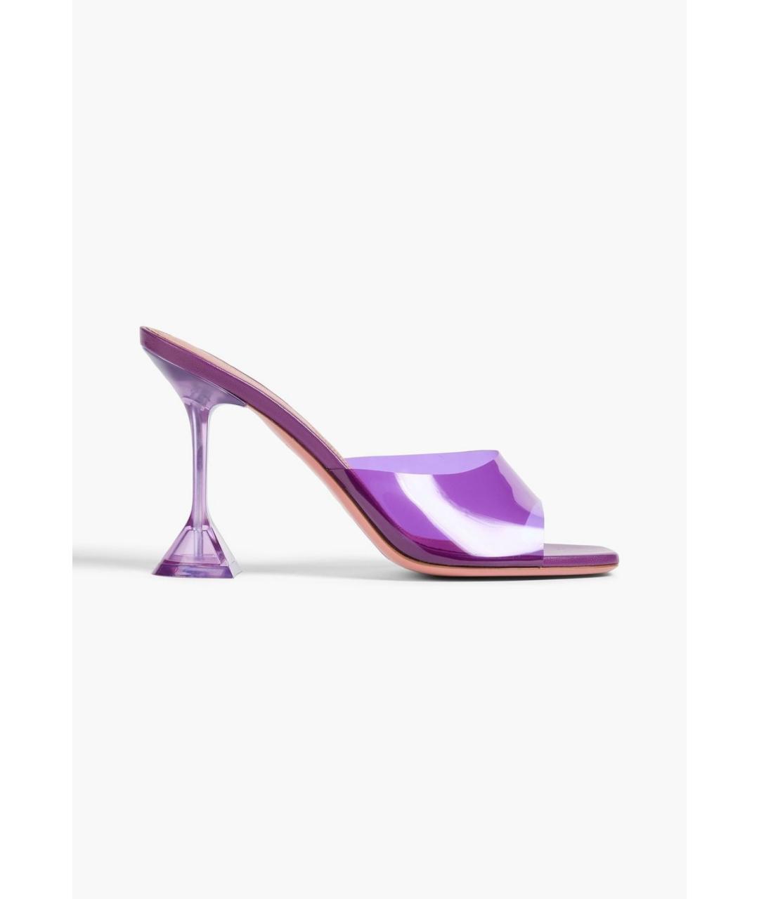 Amina Muaddi Фиолетовые мюли, фото 5