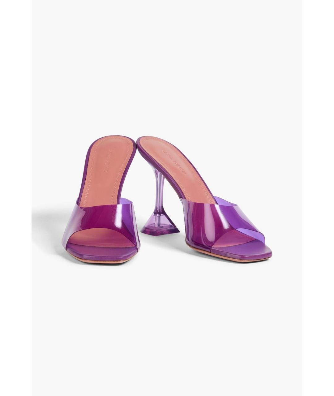 Amina Muaddi Фиолетовые мюли, фото 2