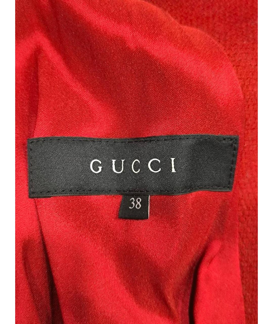 GUCCI Бордовое шерстяное пальто, фото 2