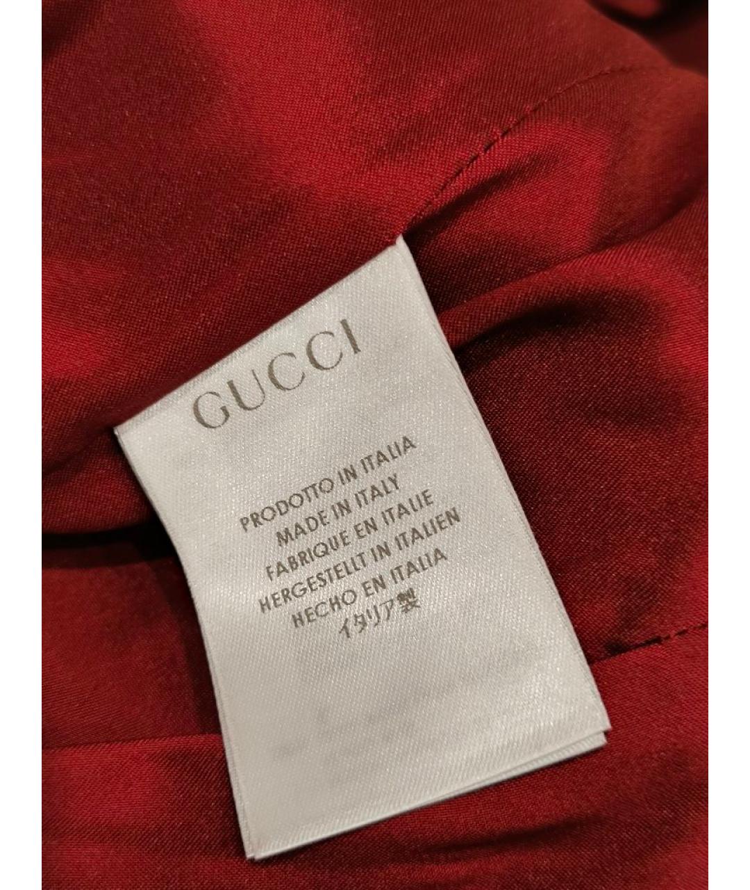 GUCCI Бордовое шерстяное пальто, фото 5