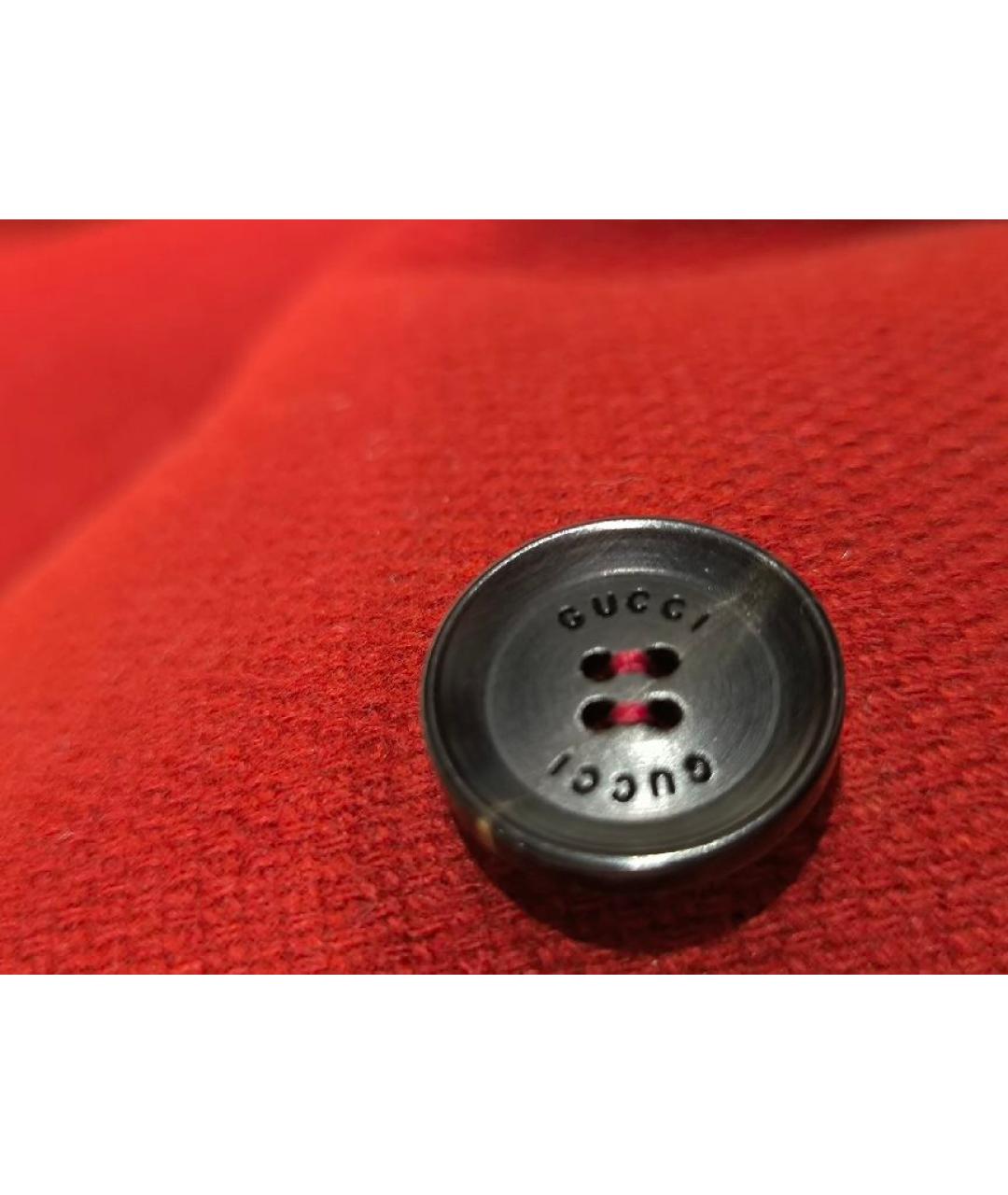 GUCCI Бордовое шерстяное пальто, фото 7