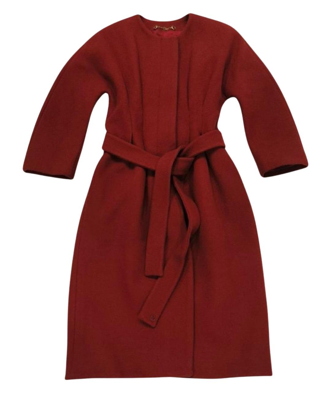 GUCCI Бордовое шерстяное пальто, фото 11