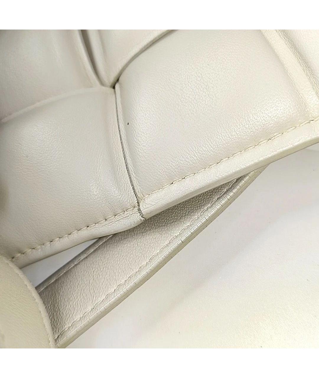 BOTTEGA VENETA Белая кожаная сумка через плечо, фото 7