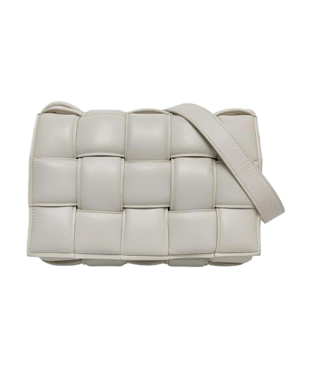 BOTTEGA VENETA Белая кожаная сумка через плечо, фото 9