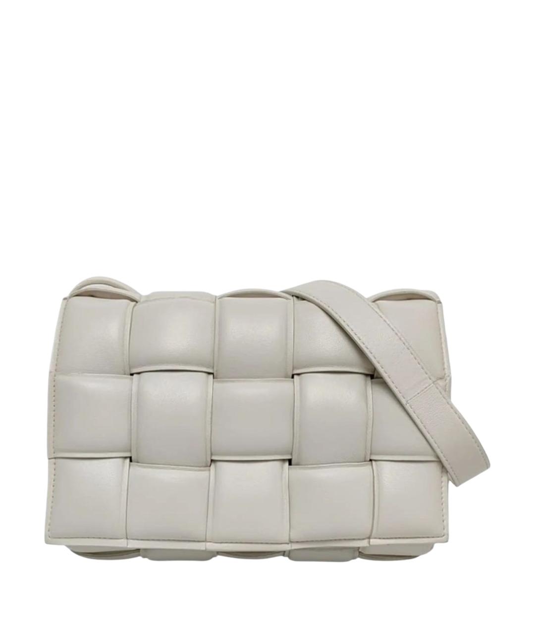 BOTTEGA VENETA Белая кожаная сумка через плечо, фото 1