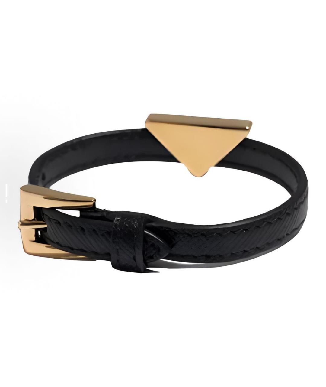 PRADA Черный кожаный браслет, фото 2