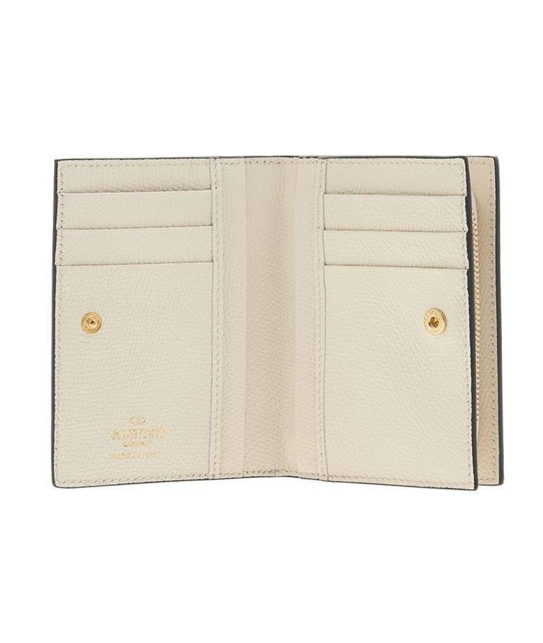 VALENTINO Бежевый кожаный кошелек, фото 3