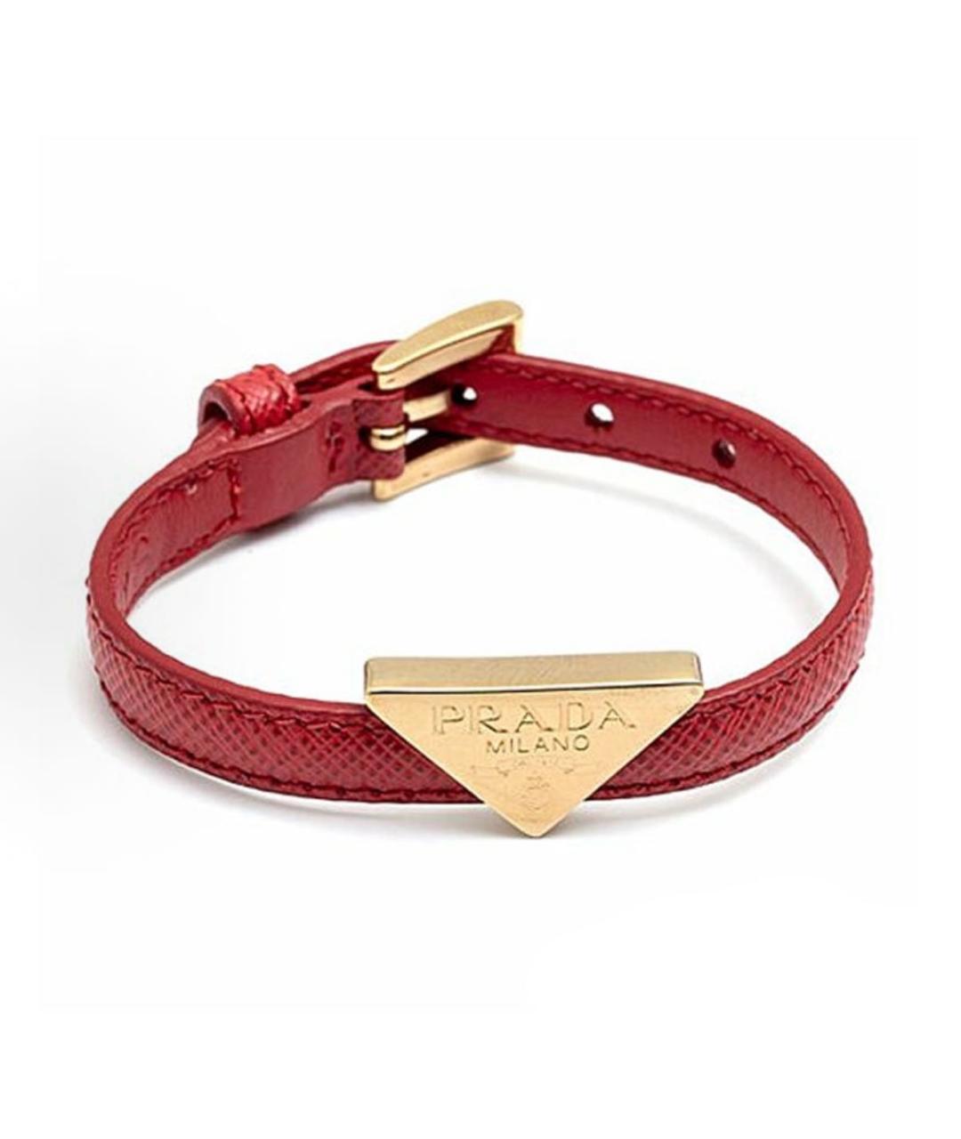 PRADA Красный кожаный браслет, фото 3