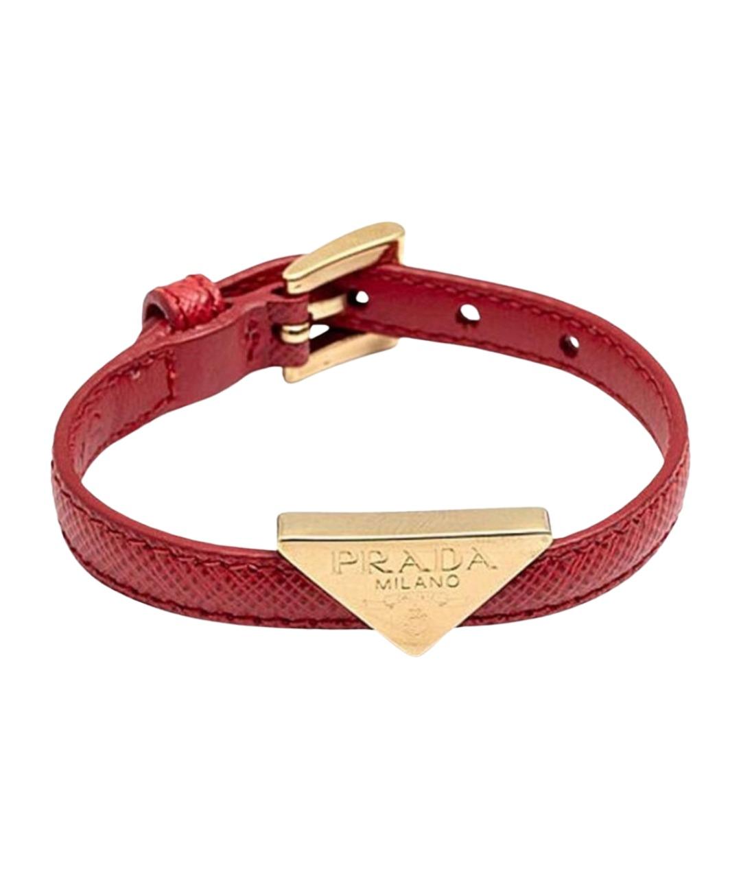 PRADA Красный кожаный браслет, фото 1