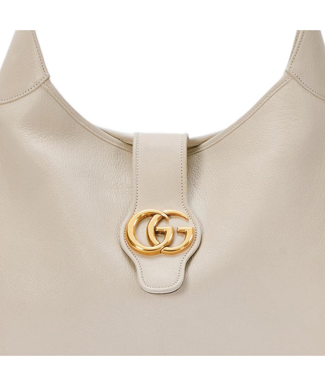 GUCCI Бежевая кожаная сумка через плечо, фото 9