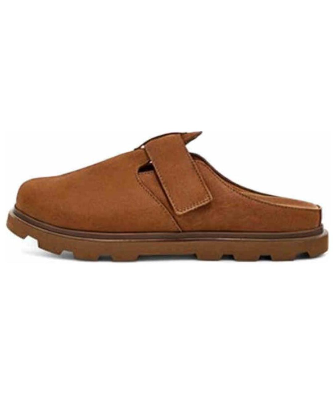 UGG AUSTRALIA Коричневые кожаные слипоны, фото 2