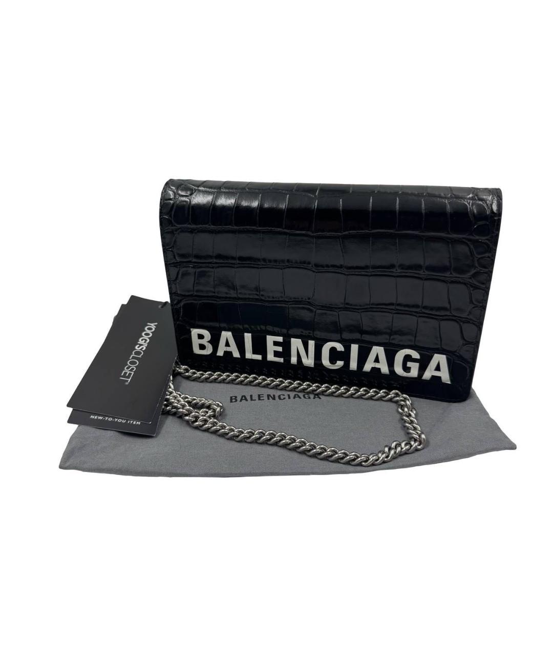 BALENCIAGA Черная кожаная сумка через плечо, фото 3