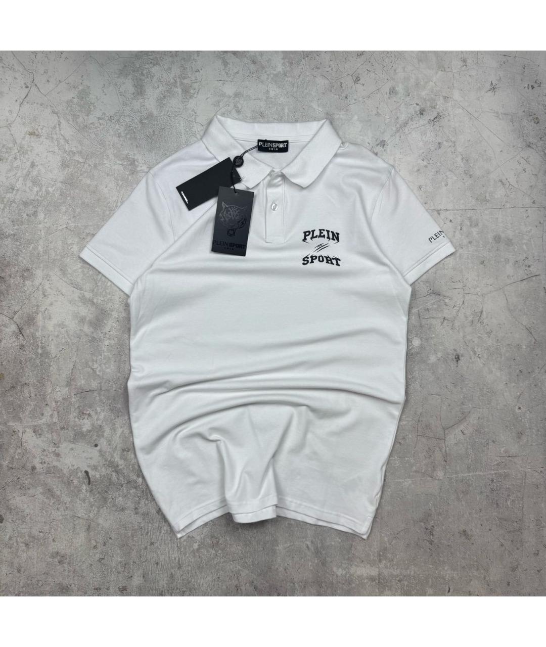 PLEIN SPORT Белое хлопковое поло с коротким рукавом, фото 8