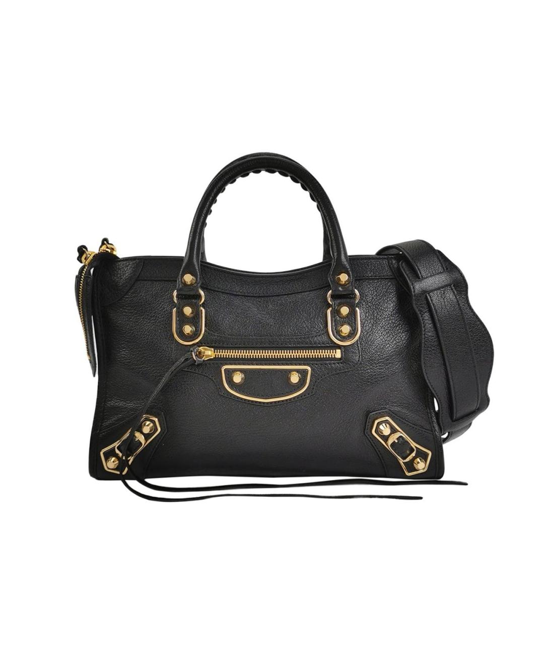 BALENCIAGA Черная кожаная сумка через плечо, фото 9