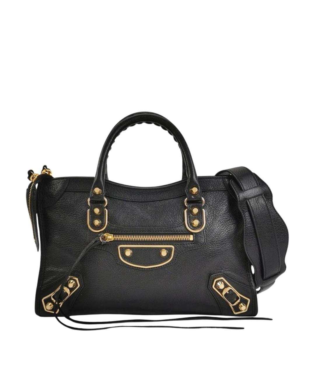 BALENCIAGA Черная кожаная сумка через плечо, фото 1