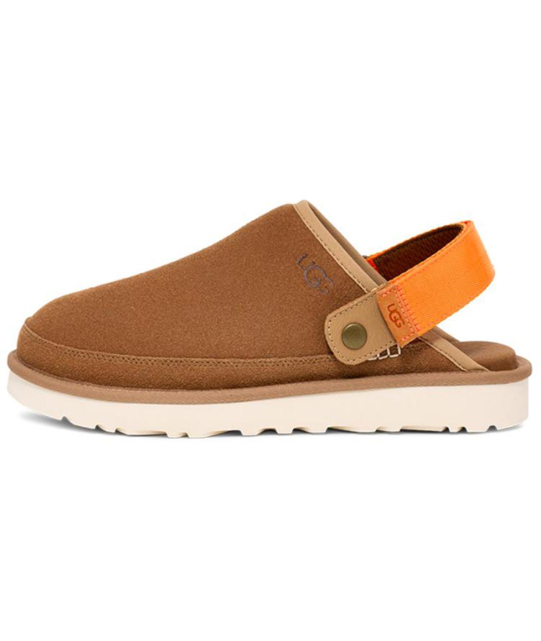 UGG AUSTRALIA Коричневые нубуковые слипоны, фото 2