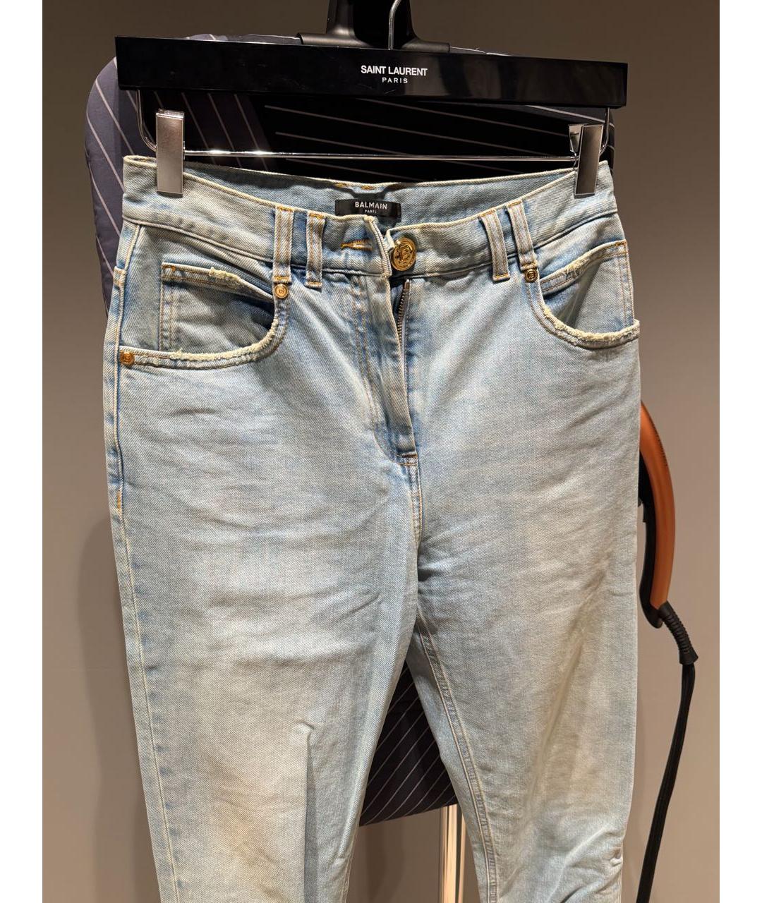 BALMAIN Голубые прямые джинсы, фото 5
