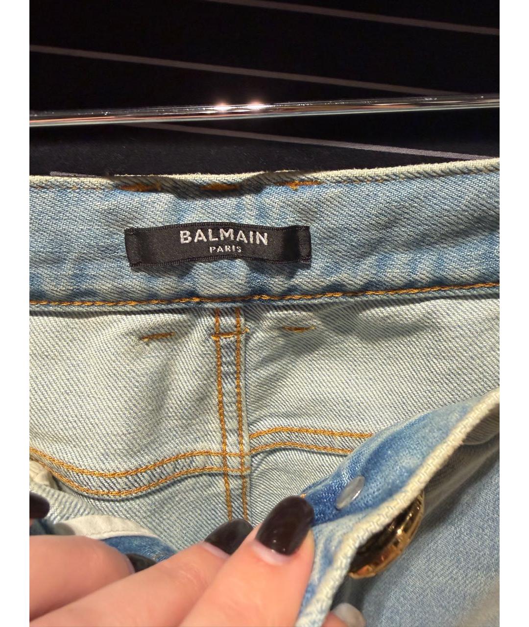 BALMAIN Голубые прямые джинсы, фото 3