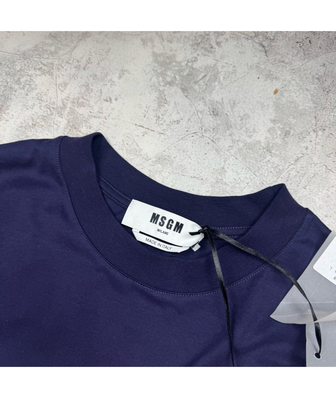 MSGM Синяя хлопковая футболка, фото 4