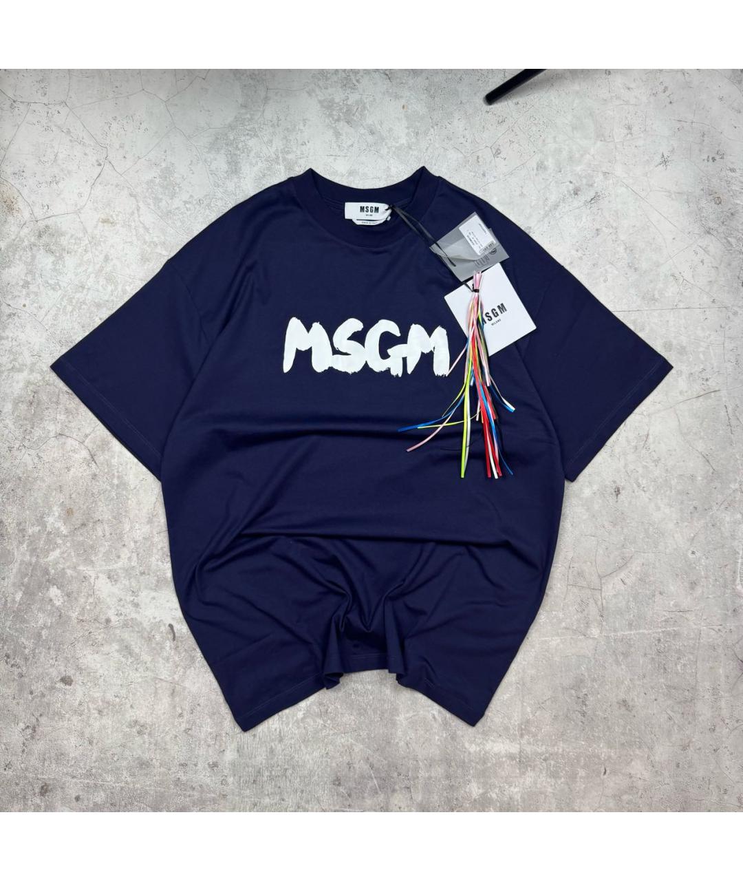 MSGM Синяя хлопковая футболка, фото 8