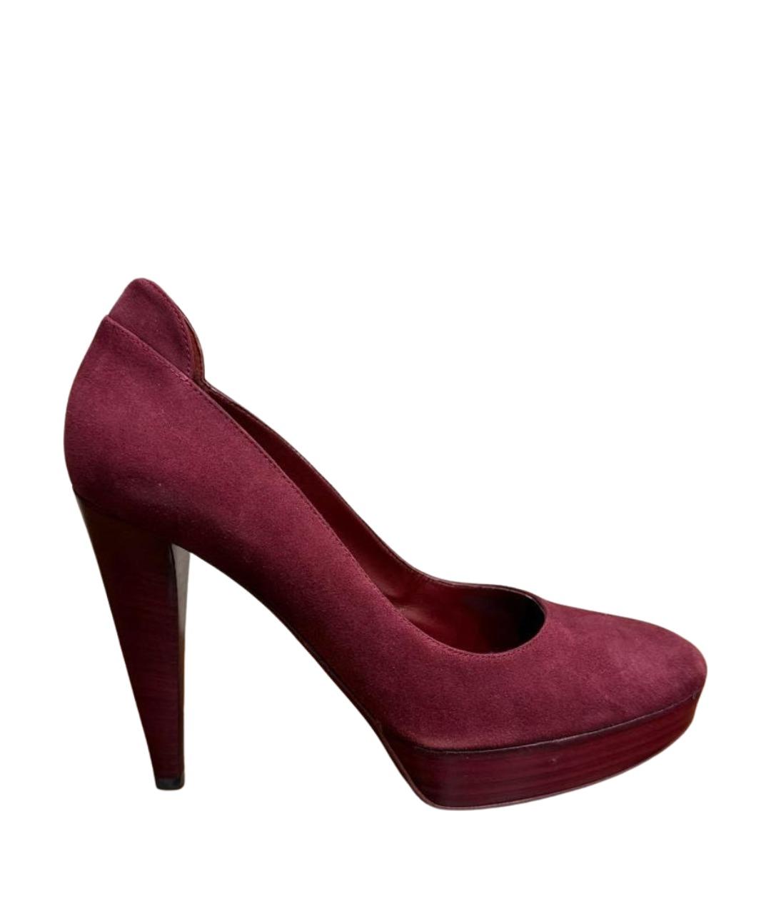 SERGIO ROSSI Бордовые замшевые туфли, фото 1