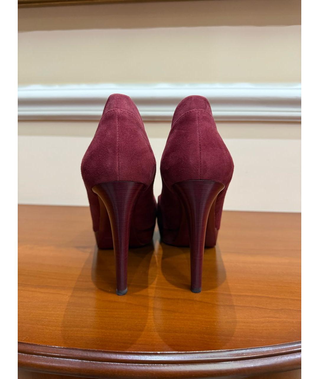 SERGIO ROSSI Бордовые замшевые туфли, фото 3
