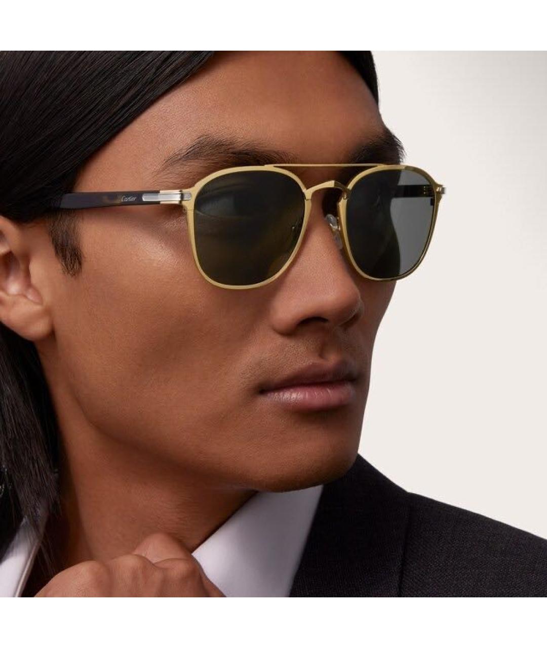 CARTIER Золотые металлические солнцезащитные очки, фото 3