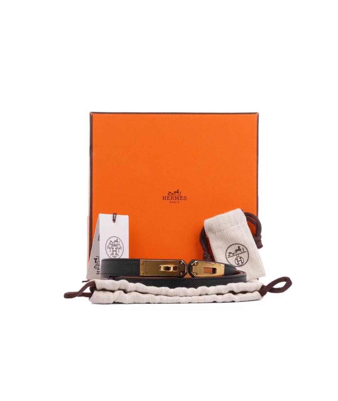 HERMES Черный кожаный ремень, фото 2