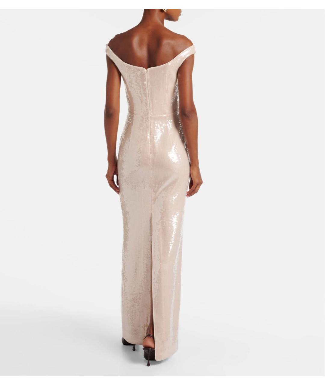 ROLAND MOURET Бежевое полиэстеровое коктейльное платье, фото 3