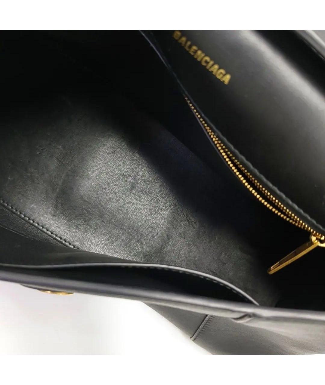 BALENCIAGA Черная кожаная сумка тоут, фото 6