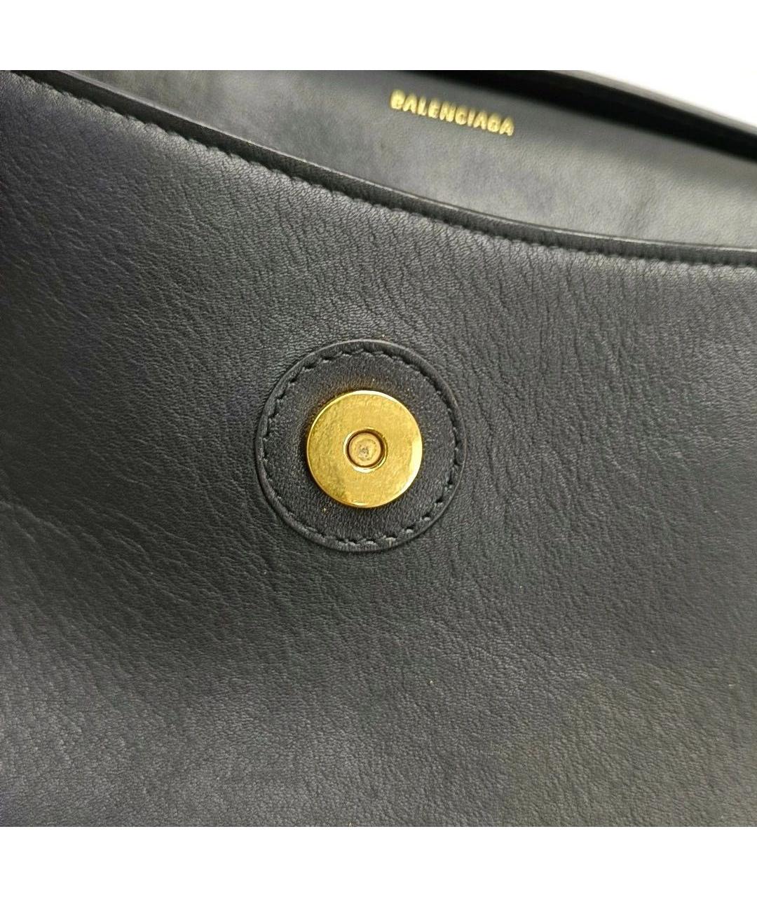 BALENCIAGA Черная кожаная сумка тоут, фото 7