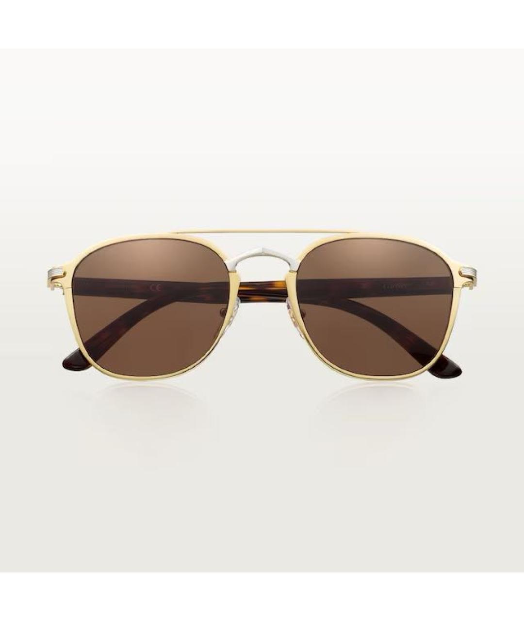 CARTIER Золотые металлические солнцезащитные очки, фото 2