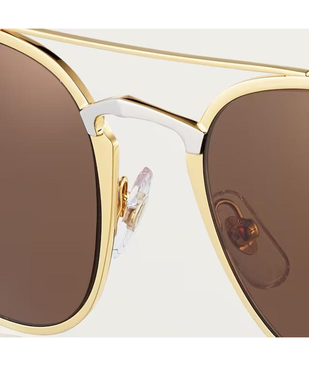 CARTIER Золотые металлические солнцезащитные очки, фото 3