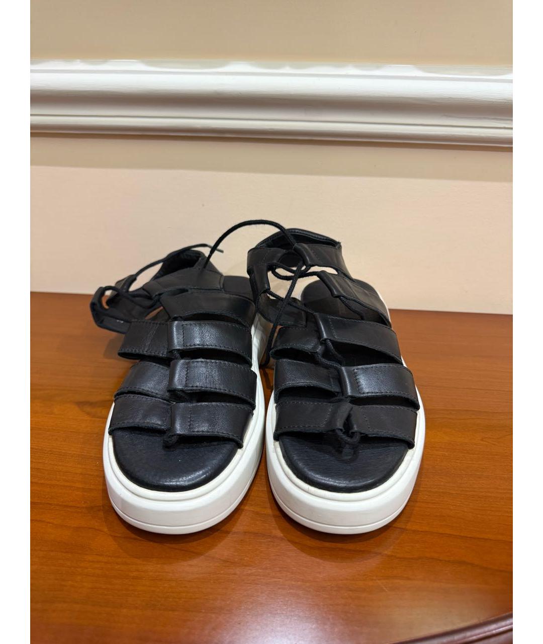 DIESEL Черные кожаные сандалии, фото 2