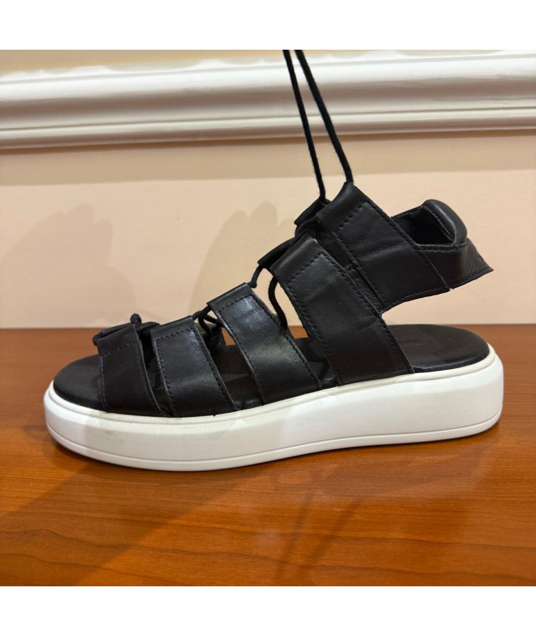 DIESEL Черные кожаные сандалии, фото 5