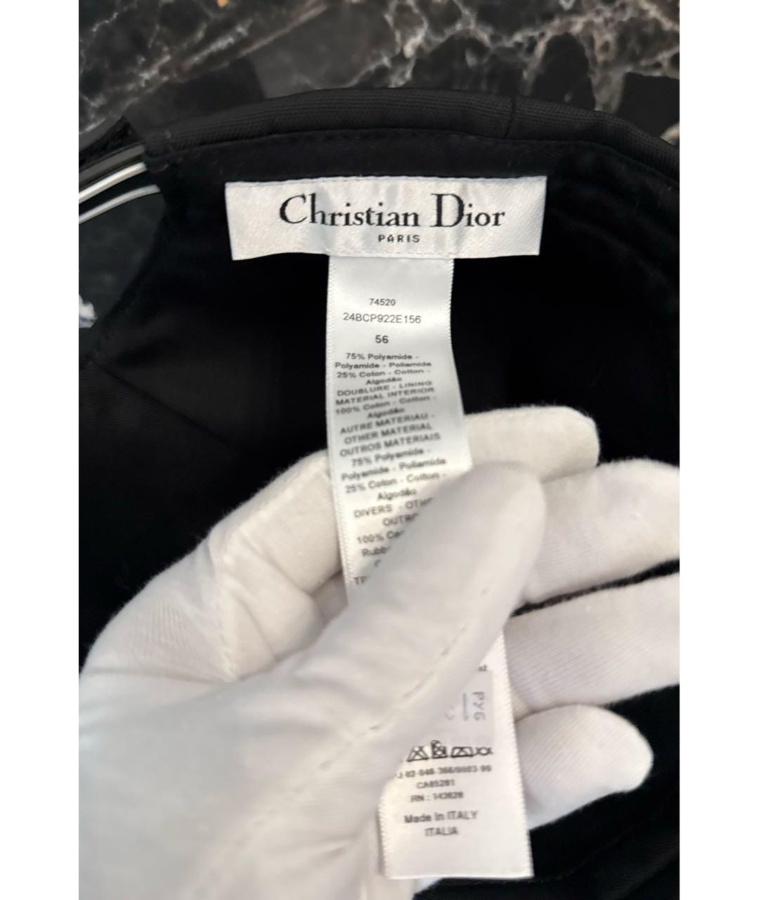CHRISTIAN DIOR Черная хлопковая кепка, фото 6