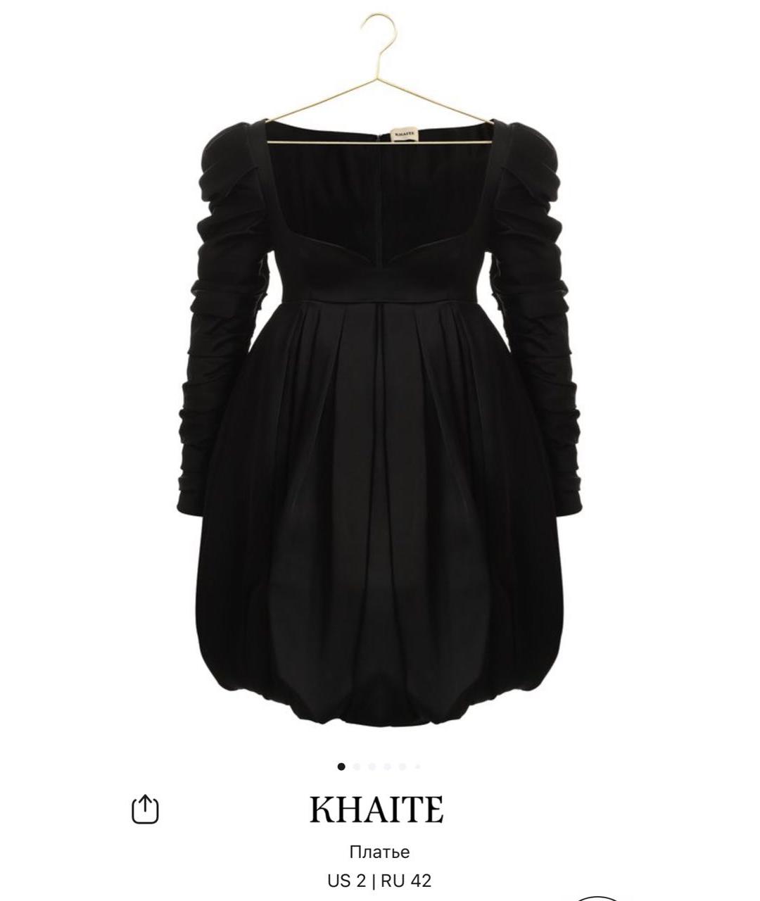 KHAITE Черное шелковое коктейльное платье, фото 2