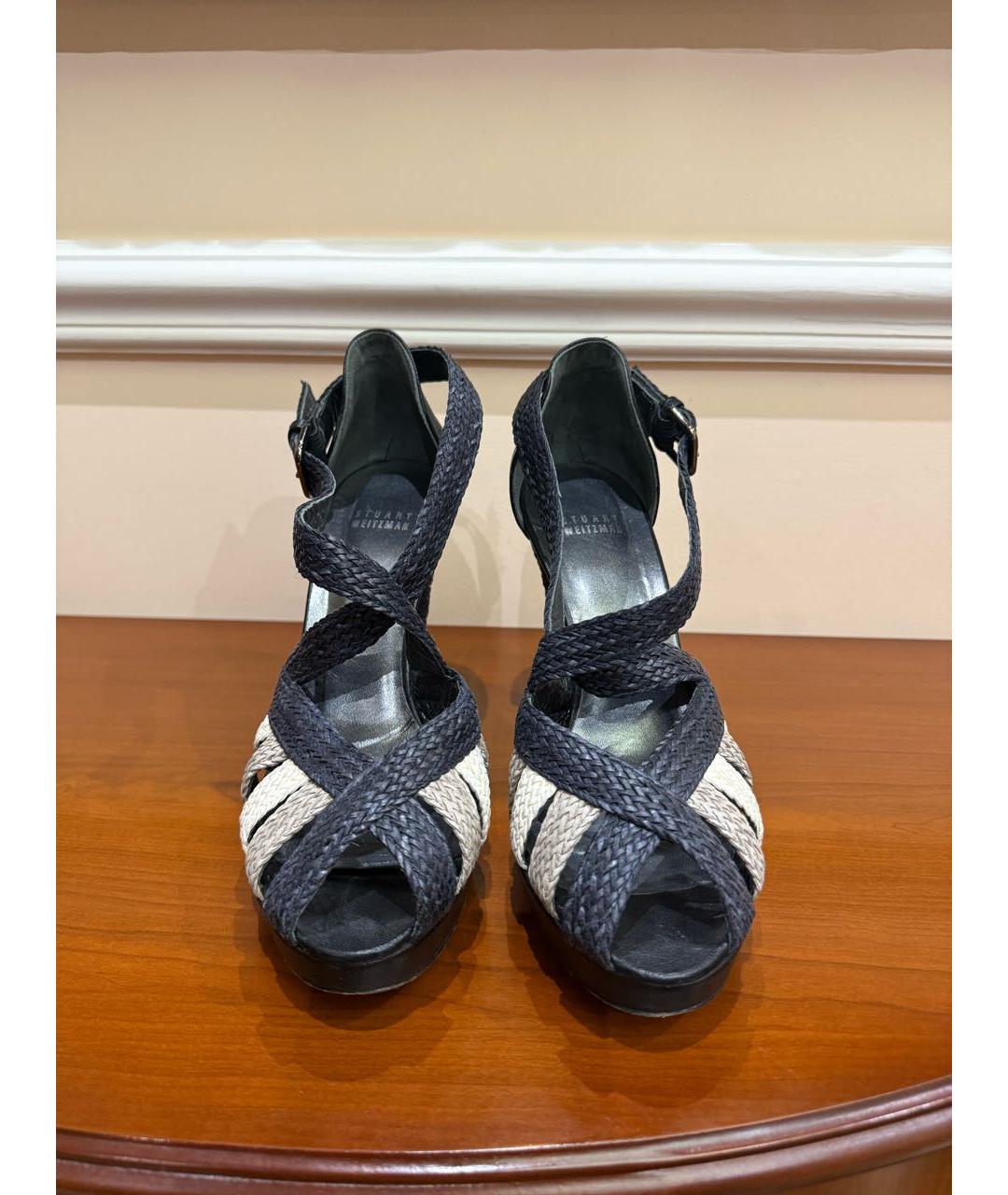 STUART WEITZMAN Синие кожаные босоножки, фото 2