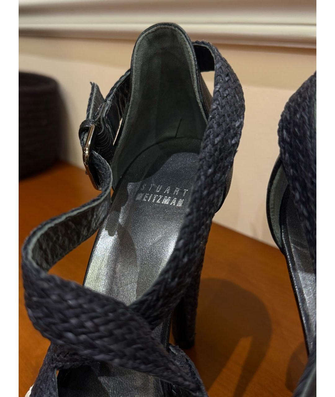 STUART WEITZMAN Синие кожаные босоножки, фото 6