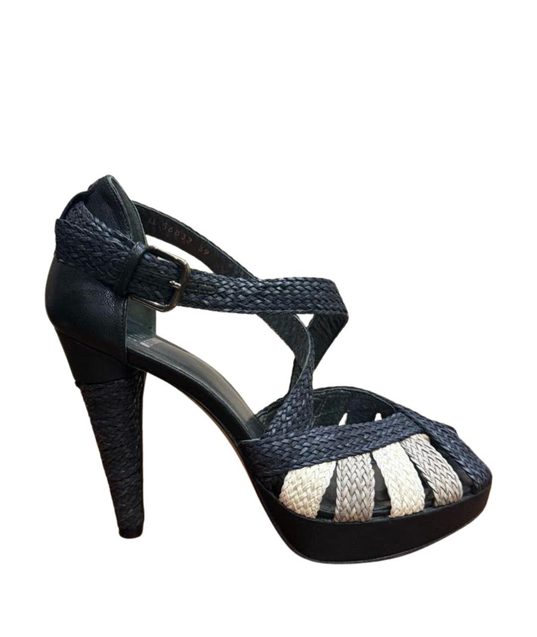 STUART WEITZMAN Синие кожаные босоножки, фото 1